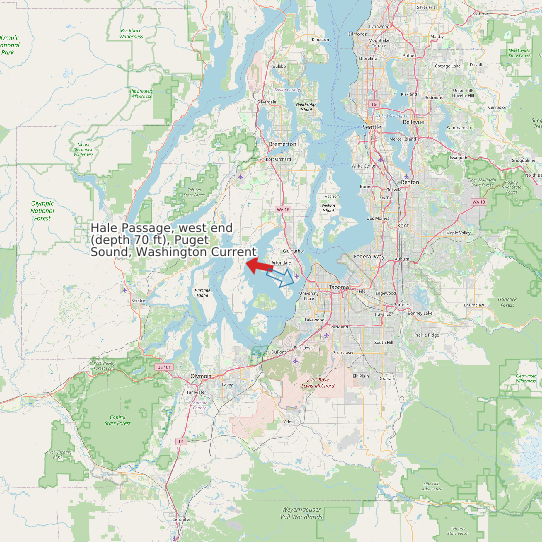 Hale Passage, west end (depth 70 ft), Puget Sound, Washington Current map