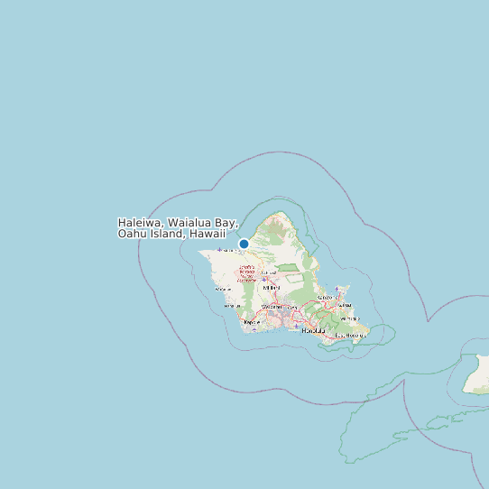 Map of Haleiwa, Waialua Bay, Oahu Island, Hawaii Tide Prediction Station