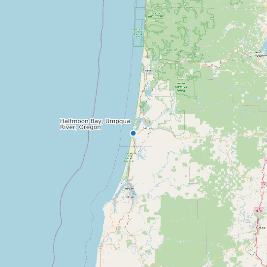 Halfmoon Bay, Umpqua River, Oregon map
