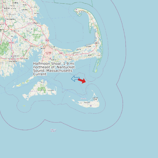 Map of Halfmoon Shoal, 1.9 mi northeast of, Nantucket Sound, Massachusetts Current Prediction Station