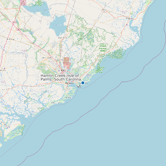 Hamlin Creek, Isle of Palms, South Carolina map