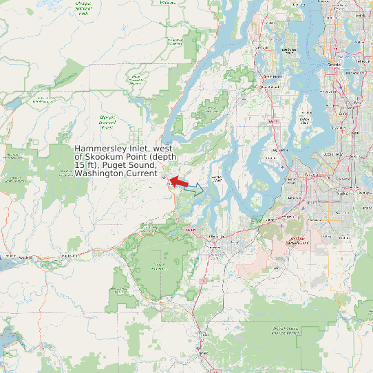 Hammersley Inlet, west of Skookum Point (depth 15 ft), Puget Sound, Washington Current map