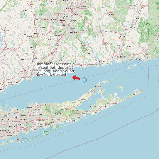 Hammonasset Point, 5 mi south of (depth 15 ft), Long Island Sound, New York Current map
