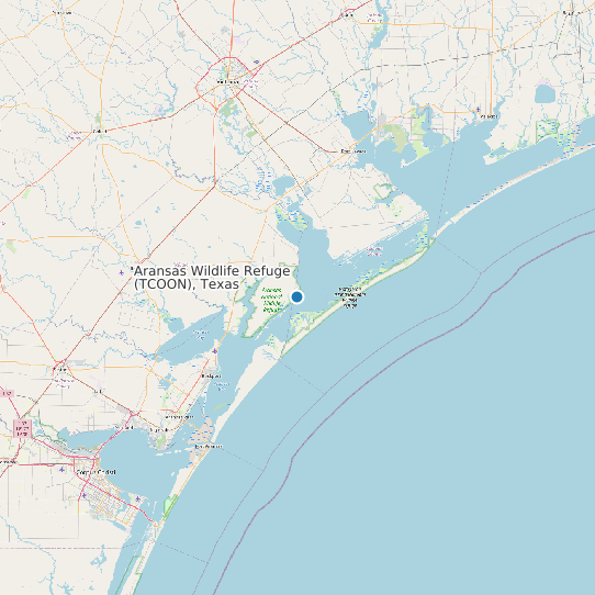 Aransas Wildlife Refuge (TCOON), Texas map