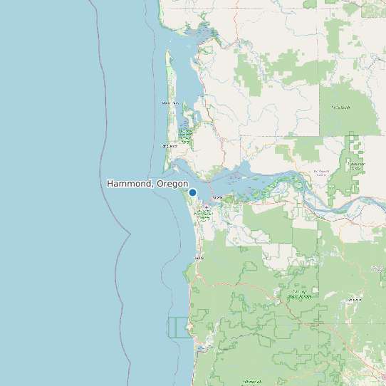 Map of Hammond, Oregon Tide Prediction Station