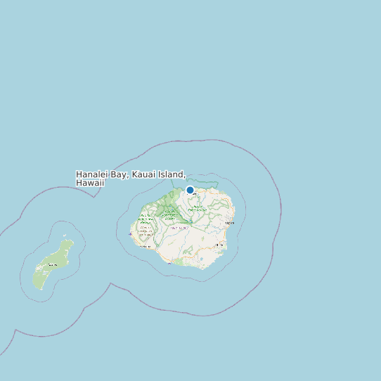 Hanalei Bay, Kauai Island, Hawaii map