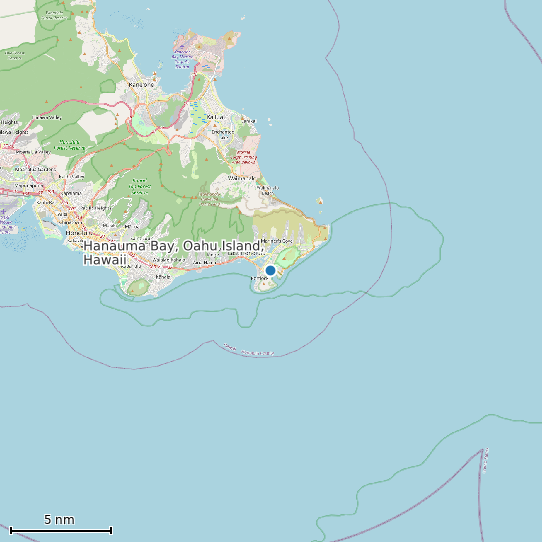 Map of Hanauma Bay, Oahu Island, Hawaii Tide Prediction Station
