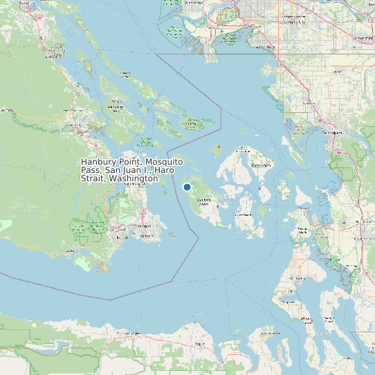 Hanbury Point, Mosquito Pass, San Juan I., Haro Strait, Washington map