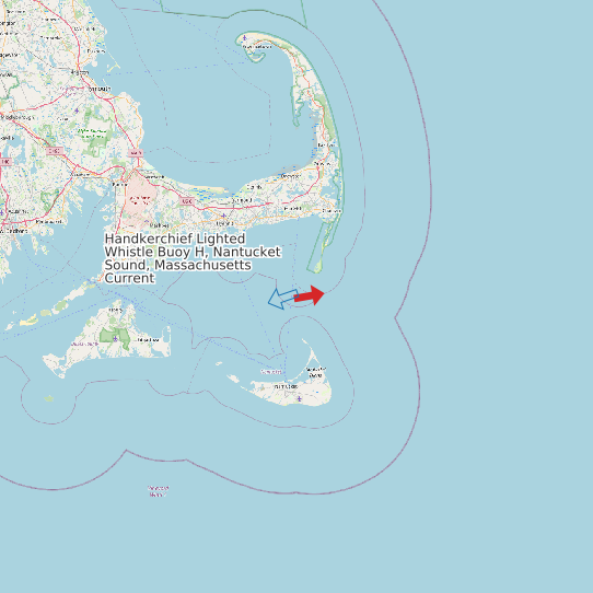 Map of Handkerchief Lighted Whistle Buoy H, Nantucket Sound, Massachusetts Current Prediction Station