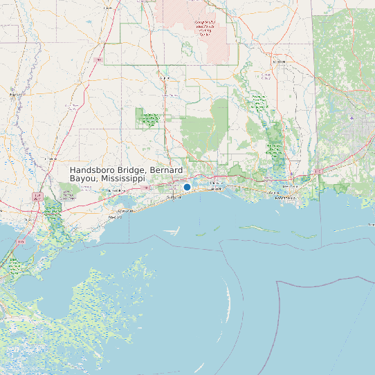 Handsboro Bridge, Bernard Bayou, Mississippi map