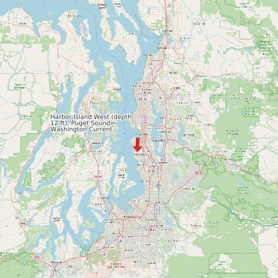 Harbor Island West (depth 12 ft), Puget Sound, Washington Current map