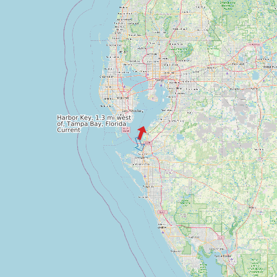 Map of Harbor Key, 1.3 mi west of, Tampa Bay, Florida Current Prediction Station