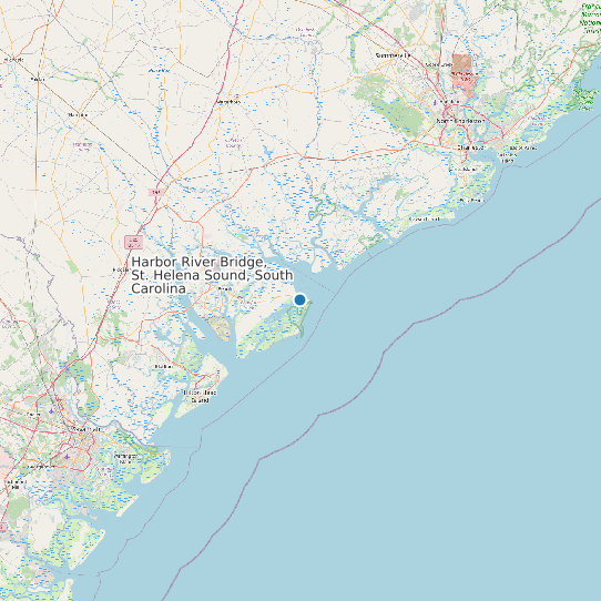 Harbor River Bridge, St. Helena Sound, South Carolina map