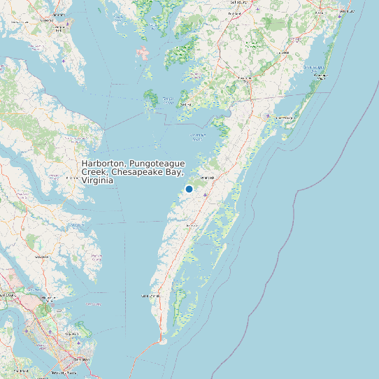 Map of Harborton, Pungoteague Creek, Chesapeake Bay, Virginia Tide Prediction Station