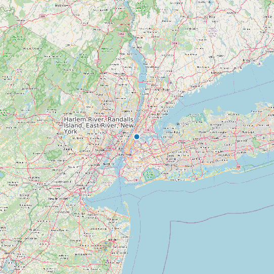 Harlem River, Randalls Island, East River, New York map