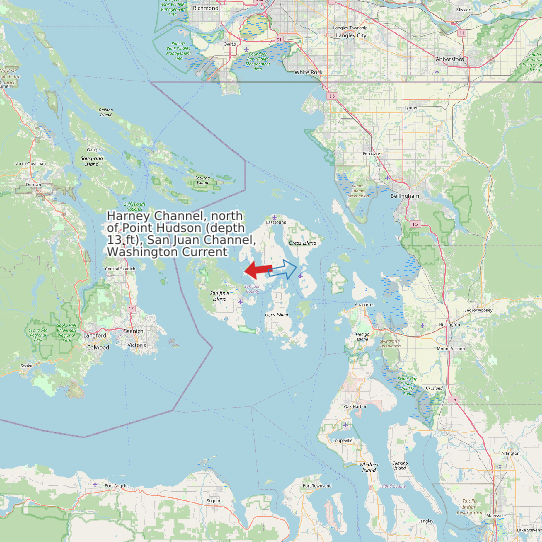 Harney Channel, north of Point Hudson (depth 13 ft), San Juan Channel, Washington Current map