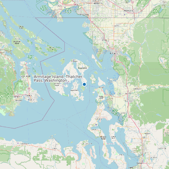 Map of Armitage Island, Thatcher Pass, Washington Tide Prediction Station