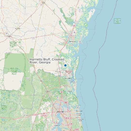 Map of Harrietts Bluff, Crooked River, Georgia Tide Prediction Station