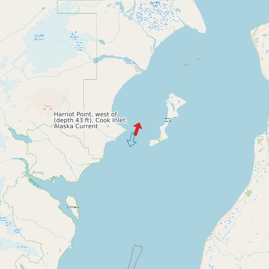 Harriot Point, west of (depth 43 ft), Cook Inlet, Alaska Current map