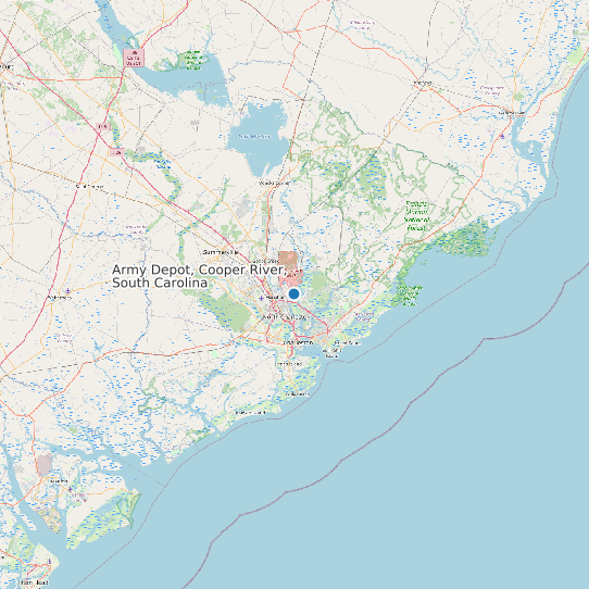 Map of Army Depot, Cooper River, South Carolina Tide Prediction Station