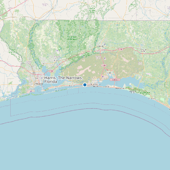 Map of Harris, The Narrows, Florida Tide Prediction Station