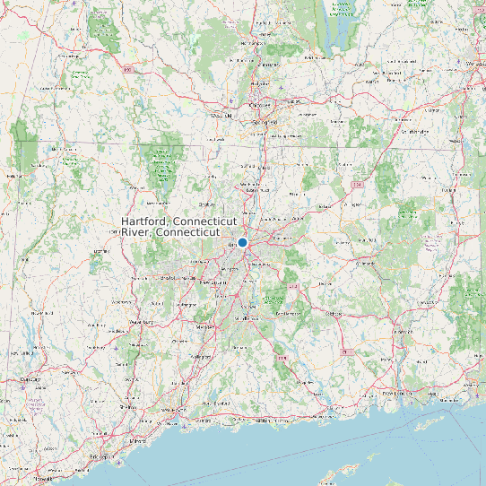 Map of Hartford, Connecticut River, Connecticut Tide Prediction Station