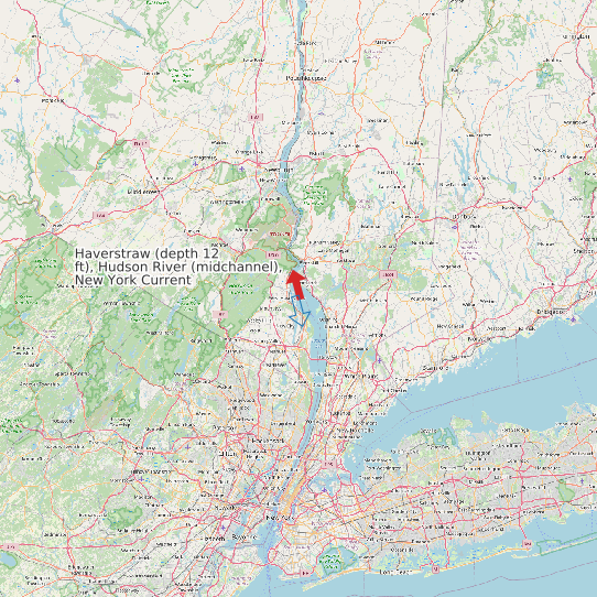 Haverstraw (depth 12 ft), Hudson River (midchannel), New York Current map
