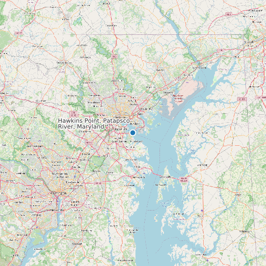 Map of Hawkins Point, Patapsco River, Maryland Tide Prediction Station