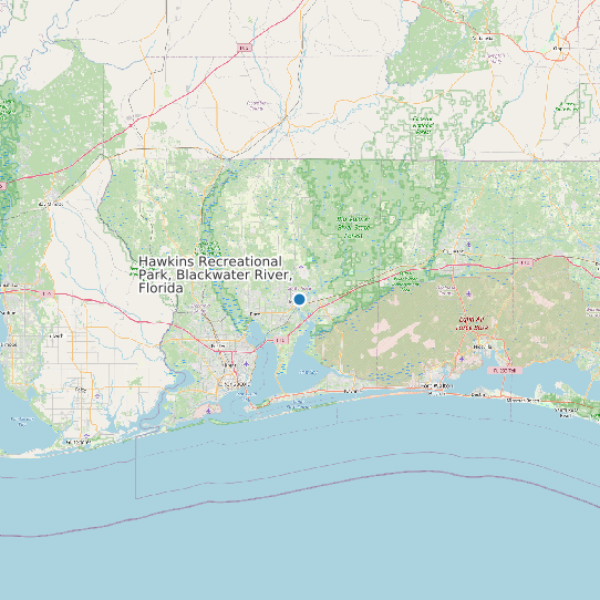 Hawkins Recreational Park, Blackwater River, Florida map