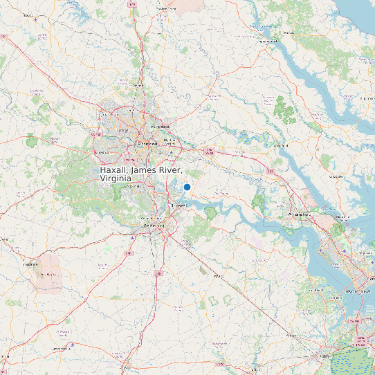 Haxall, James River, Virginia map