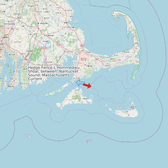 Hedge Fence-L'Hommedieu Shoal, between, Nantucket Sound, Massachusetts Current map