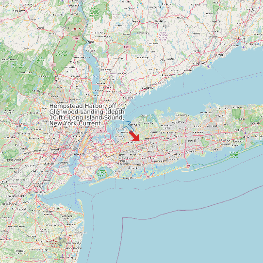 Map of Hempstead Harbor, off Glenwood Landing (depth 10 ft), Long Island Sound, New York Current Prediction Station