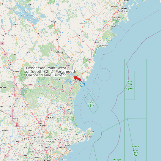 Henderson Point, west of (depth 32 ft), Portsmouth Harbor, Maine Current map