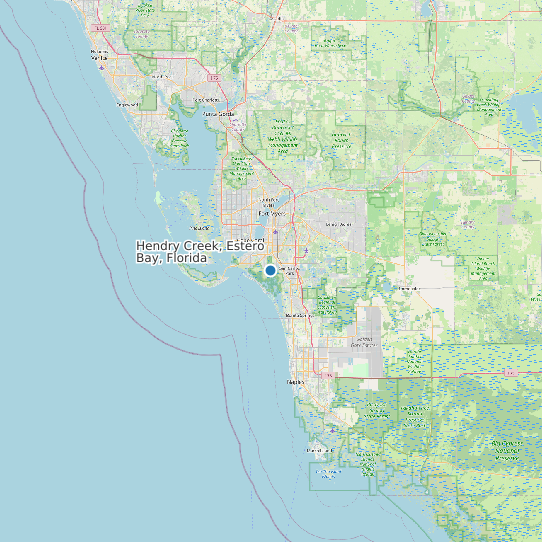Map of Hendry Creek, Estero Bay, Florida Tide Prediction Station