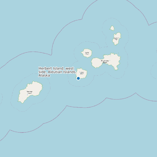Map of Herbert Island, west side, Aleutian Islands, Alaska Tide Prediction Station