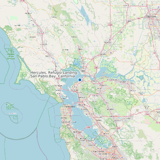 Hercules, Refugio Landing, San Pablo Bay, California map
