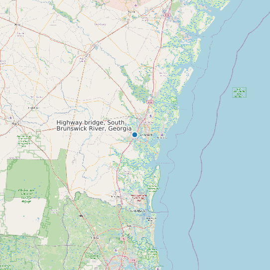 Highway bridge, South Brunswick River, Georgia map