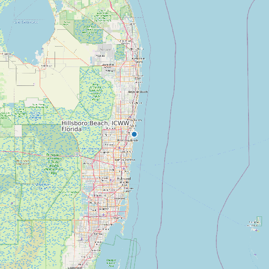 Hillsboro Beach, ICWW, Florida map