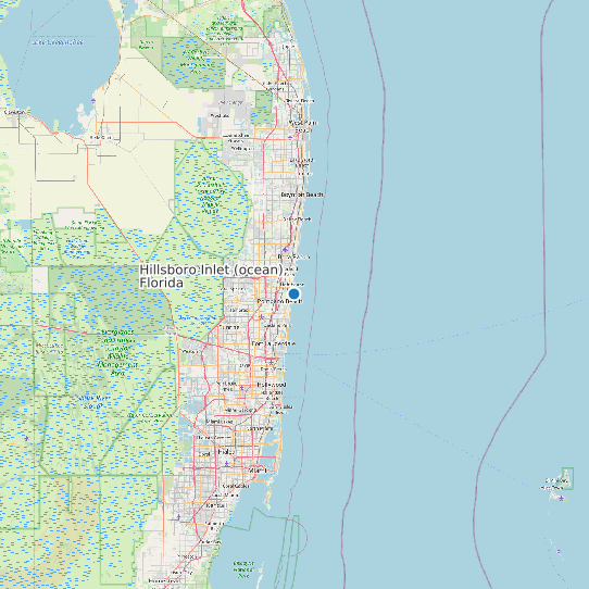 Map of Hillsboro Inlet (ocean), Florida Tide Prediction Station