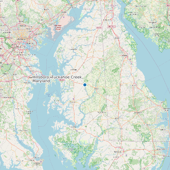Map of Hillsboro, Tuckahoe Creek, Maryland Tide Prediction Station