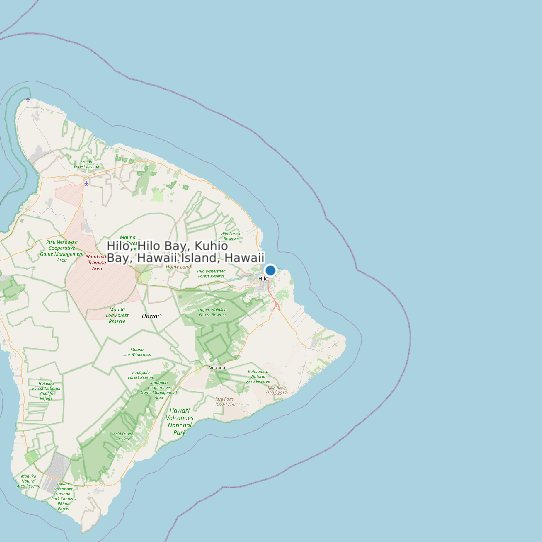 Map of Hilo, Hilo Bay, Kuhio Bay, Hawaii Island, Hawaii Tide Prediction Station