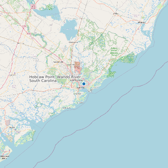 Map of Hobcaw Point, Wando River, South Carolina Tide Prediction Station
