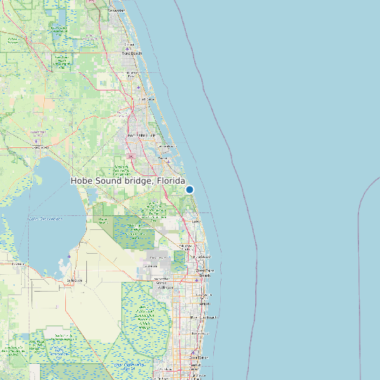 Map of Hobe Sound bridge, Florida Tide Prediction Station