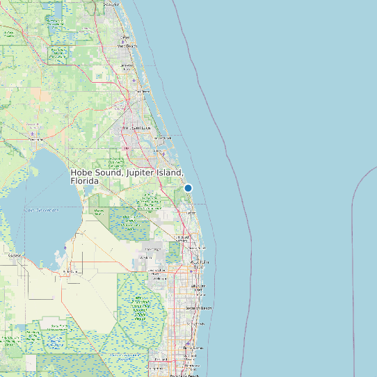 Map of Hobe Sound, Jupiter Island, Florida Tide Prediction Station