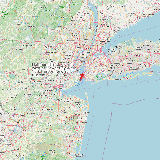 Hoffman Island, 0.2 mi west of, Lower Bay, New York Harbor, New York Current map