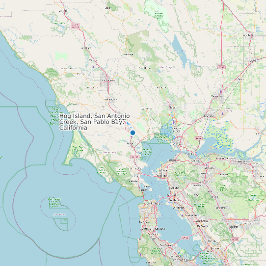 Hog Island, San Antonio Creek, San Pablo Bay, California map