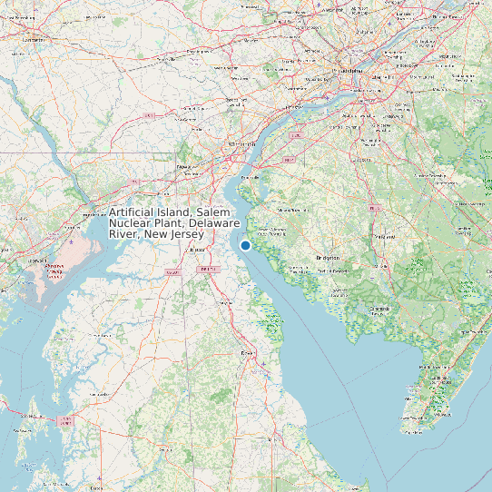 Artificial Island, Salem Nuclear Plant, Delaware River, New Jersey map