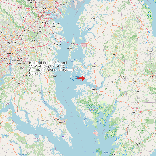 Holland Point, 2.0 nmi SSW of (depth 14 ft), Choptank River, Maryland Current map