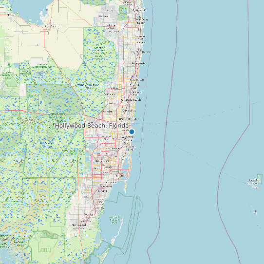 Hollywood Beach, Florida map