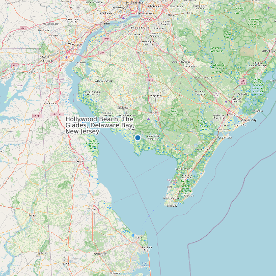 Hollywood Beach, The Glades, Delaware Bay, New Jersey map
